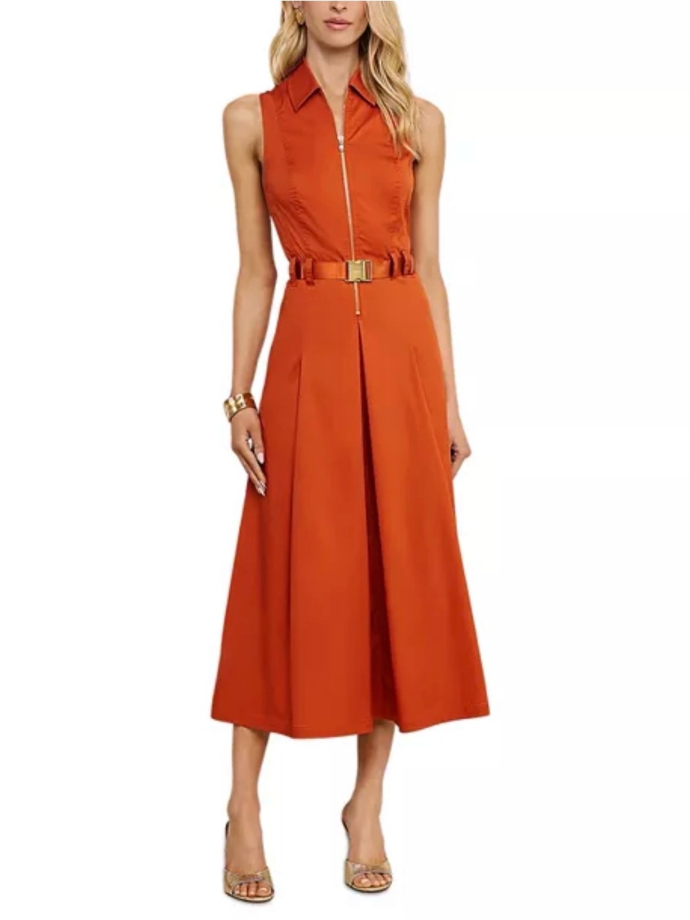 L’AGENCE Kolton Sleeveless Midi Dress- Sienna